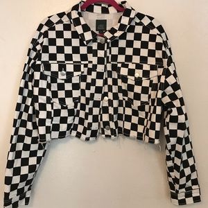 Checkerboard Cropped Jacket